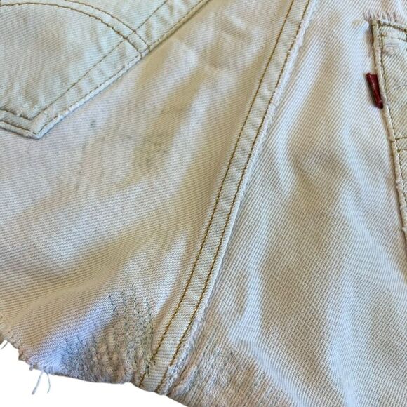Re/Done x Levi’s Light Pink Distressed The Short Denim Shorts 26 - Picture 6 of 7